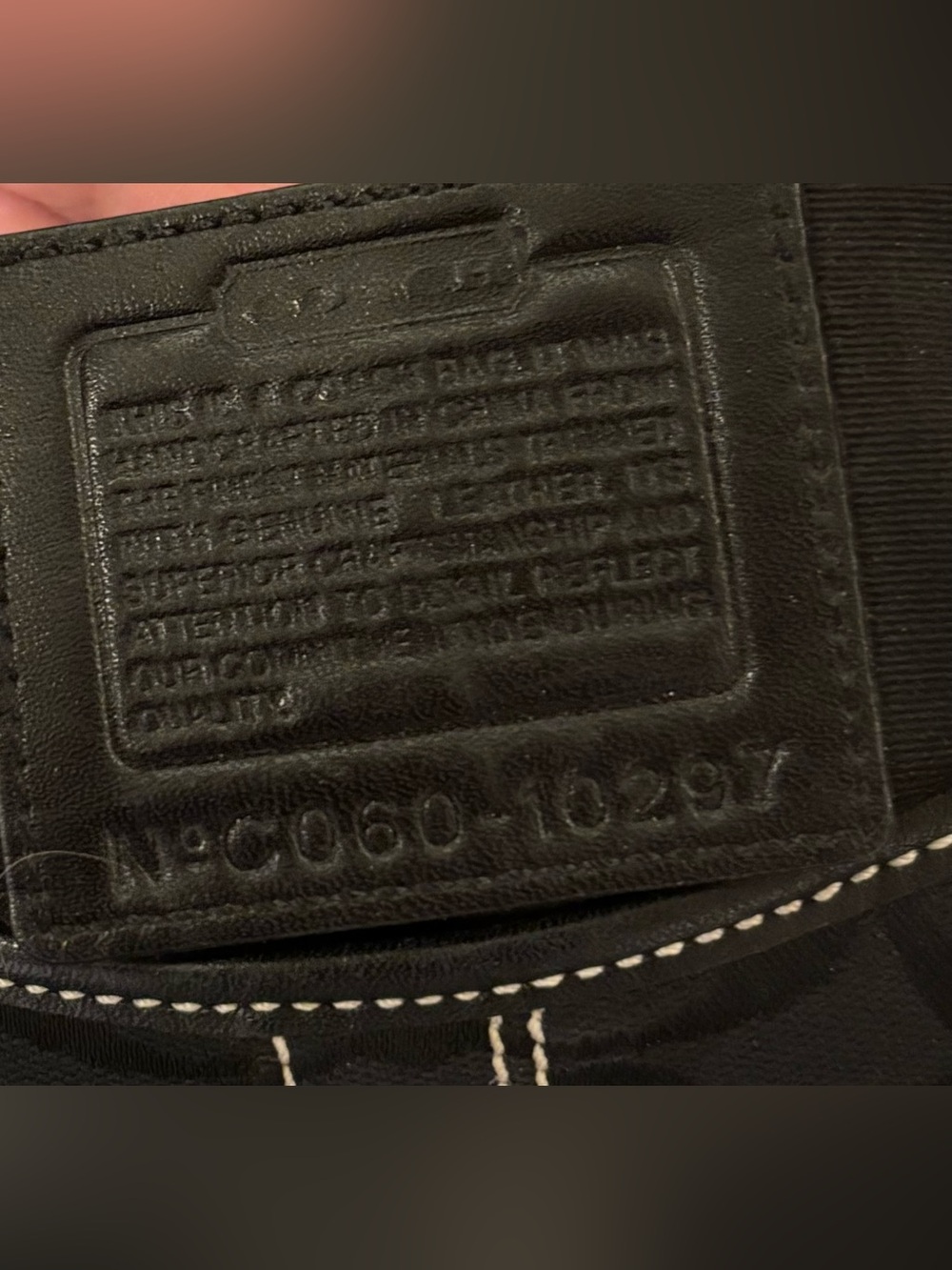 Coach F10926 Vintage Soho Black Leather & Signature Canvas Tote w/silver buckle - Picture 4 of 11